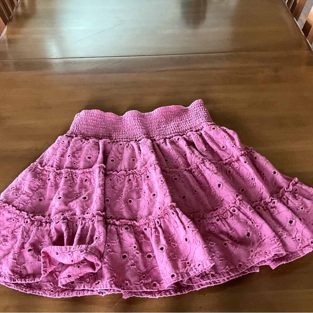 American Eagle Pink Eyelet Mini Skirt